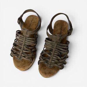 Maurice's Strappy Cork Wedge Sandals Size 8